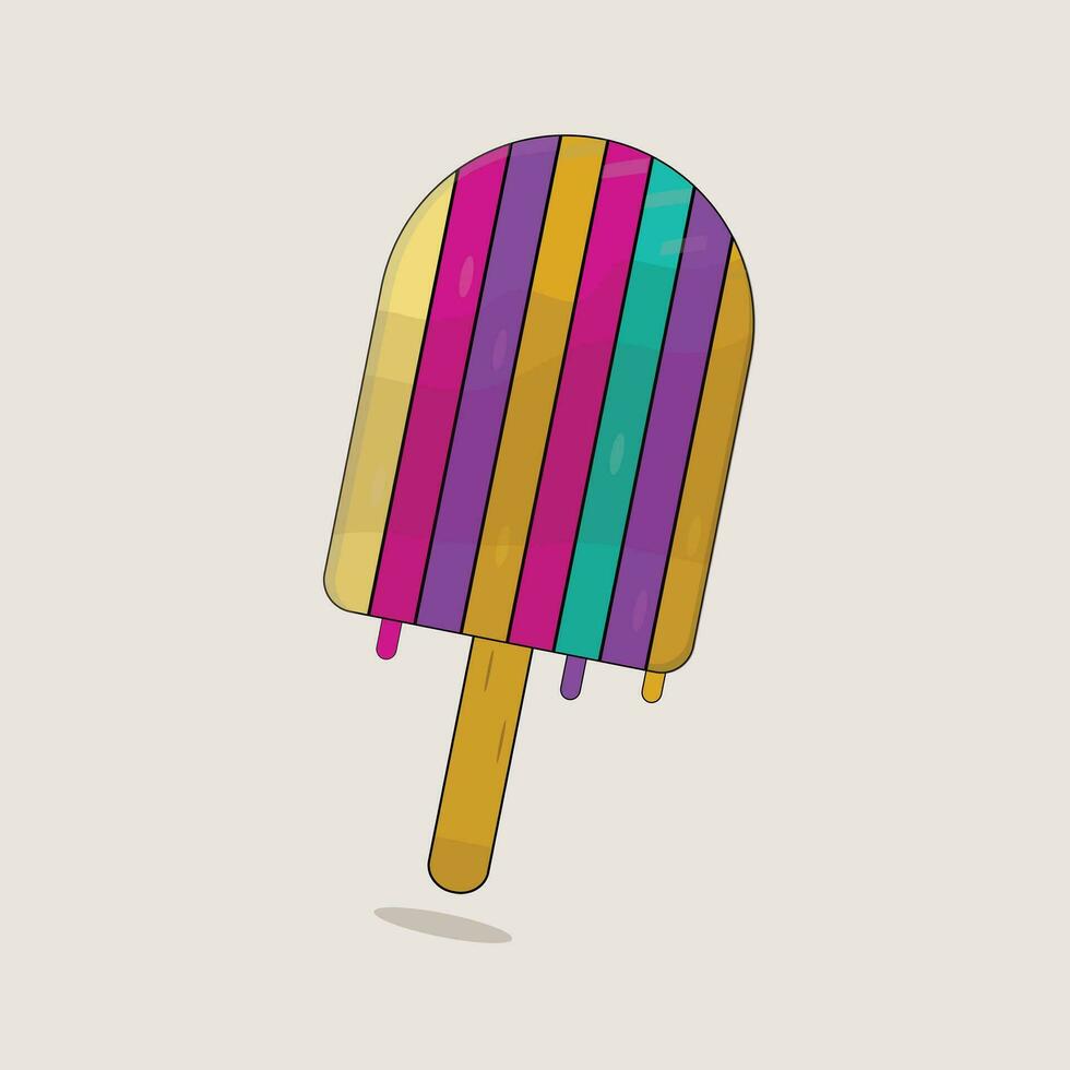 Melt ice cream balls in waffle cone, Cartoon ice cream in summer holiday, vector cartoon illustration Free Vector