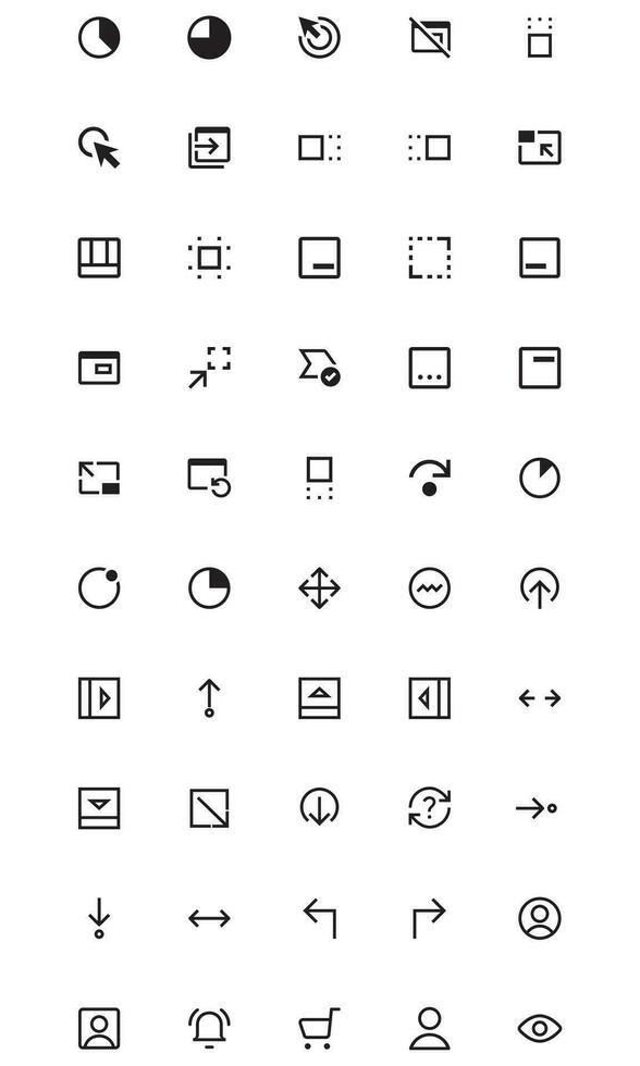 User Interface Related Vector Line Icons Simple Set. Editable Stroke