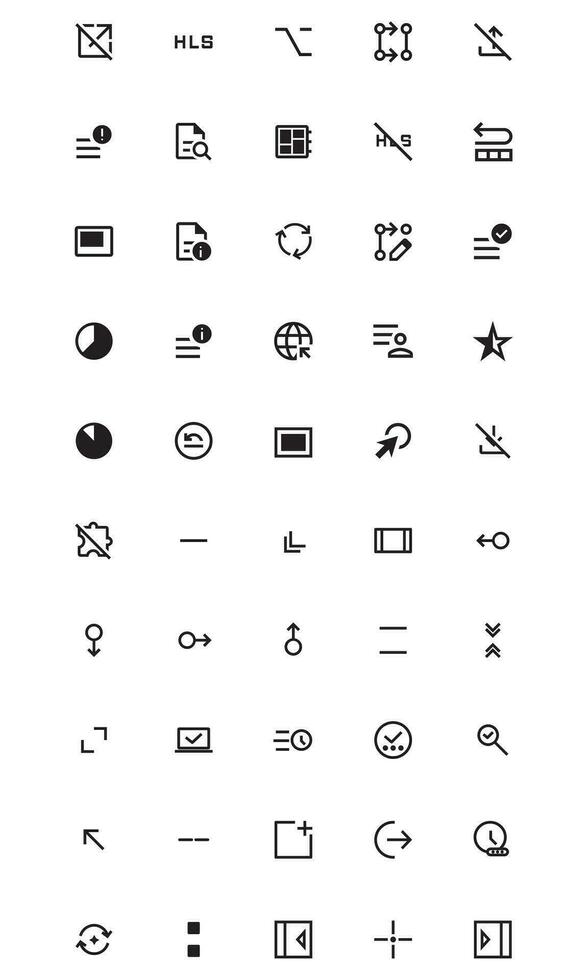 User Interface Related Vector Line Icons Simple Set. Editable Stroke