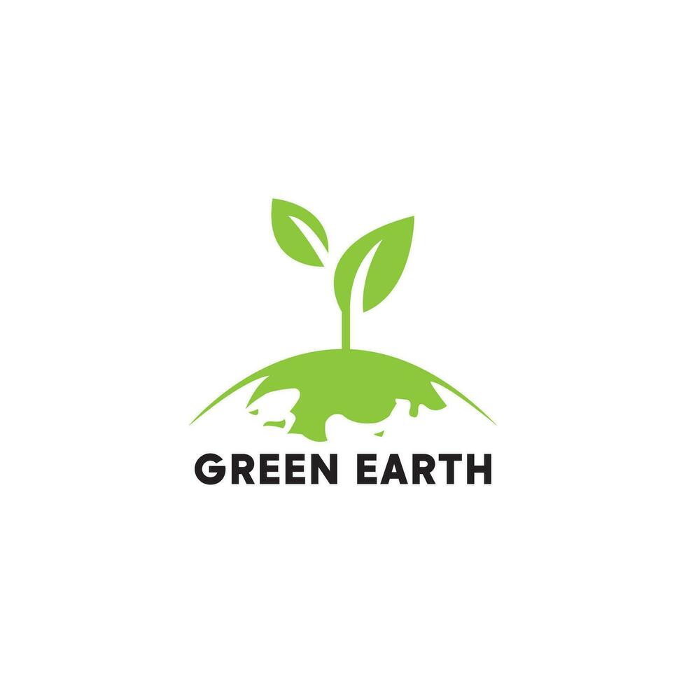 verde mundo logo o icono diseño plantilla, verde tierra vector