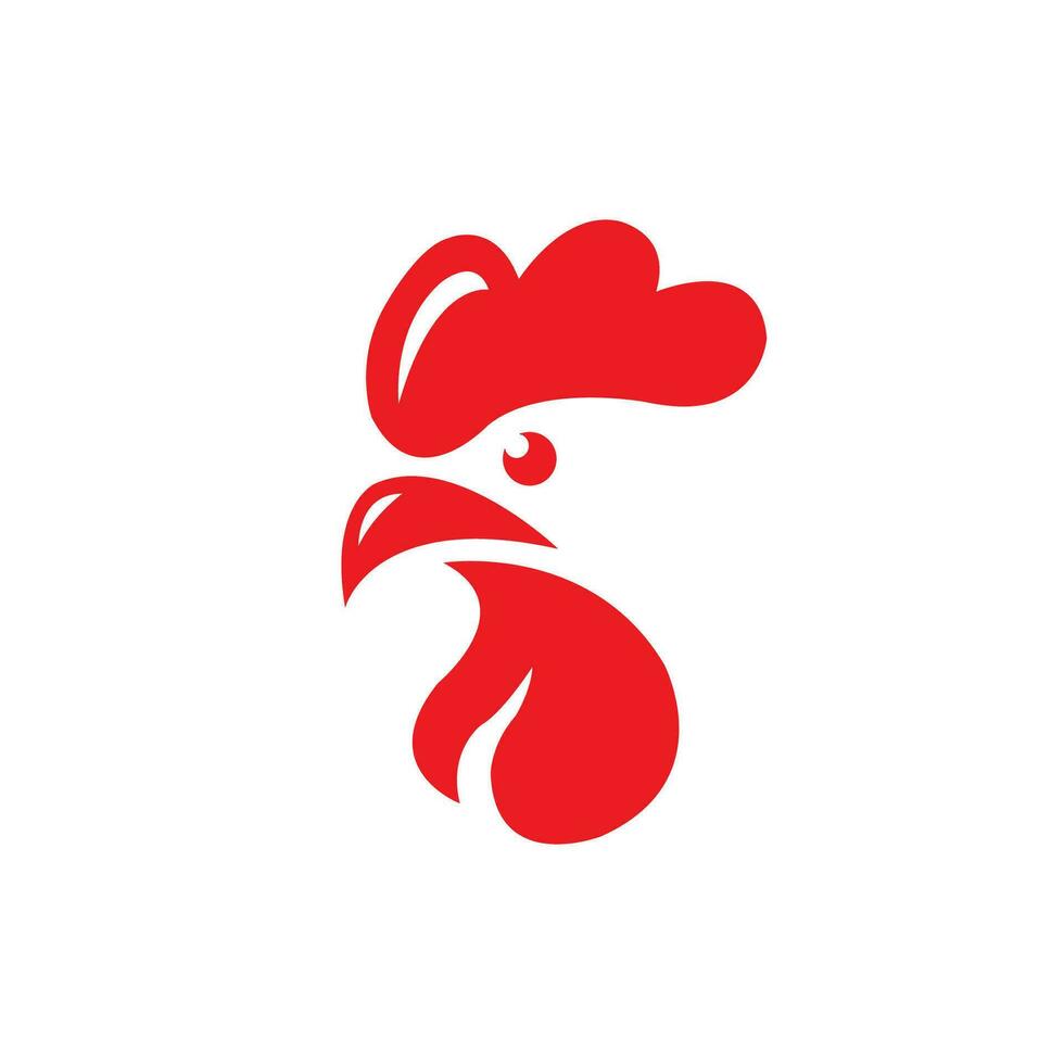 Simple abstract chicken rooster face head mascot logo vector icon
