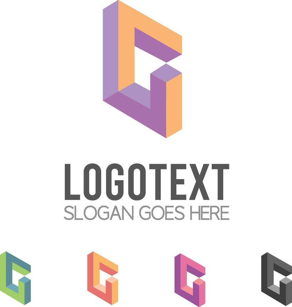 G Letter Alphabet Modern Isometric Illusion Logo vector