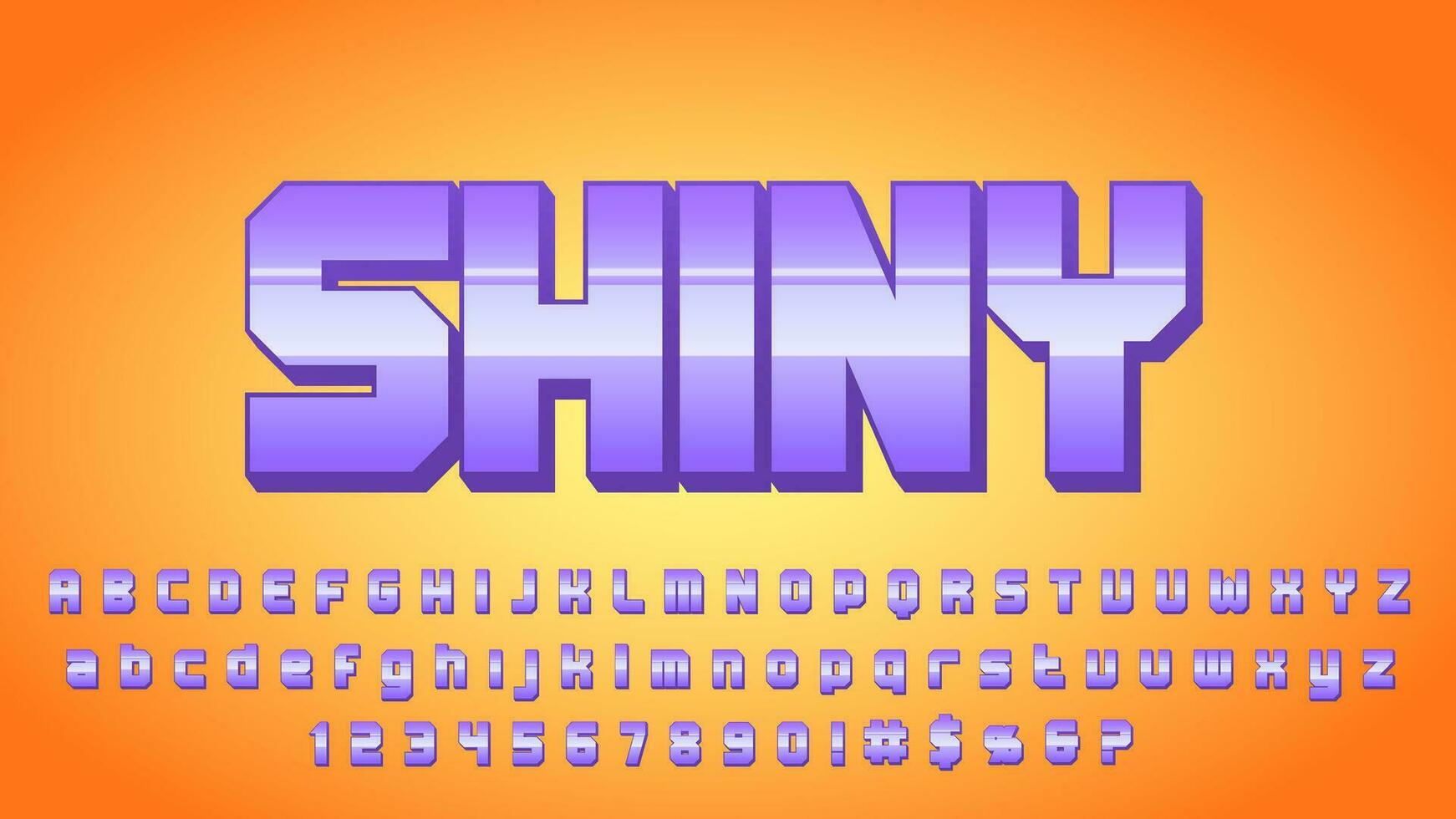 Cartoon Shiny Text Effect Alphabet Collection Set vector