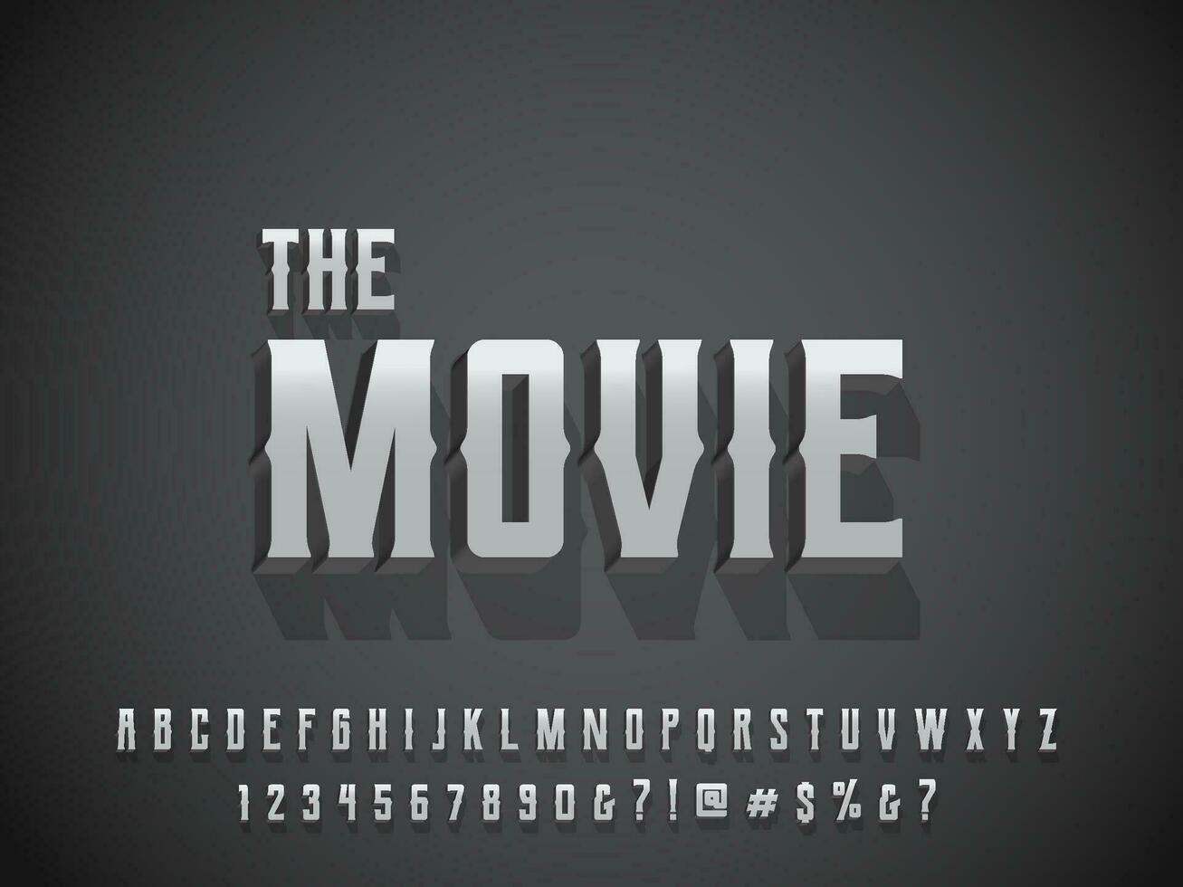 Old vintage movie text effect vector
