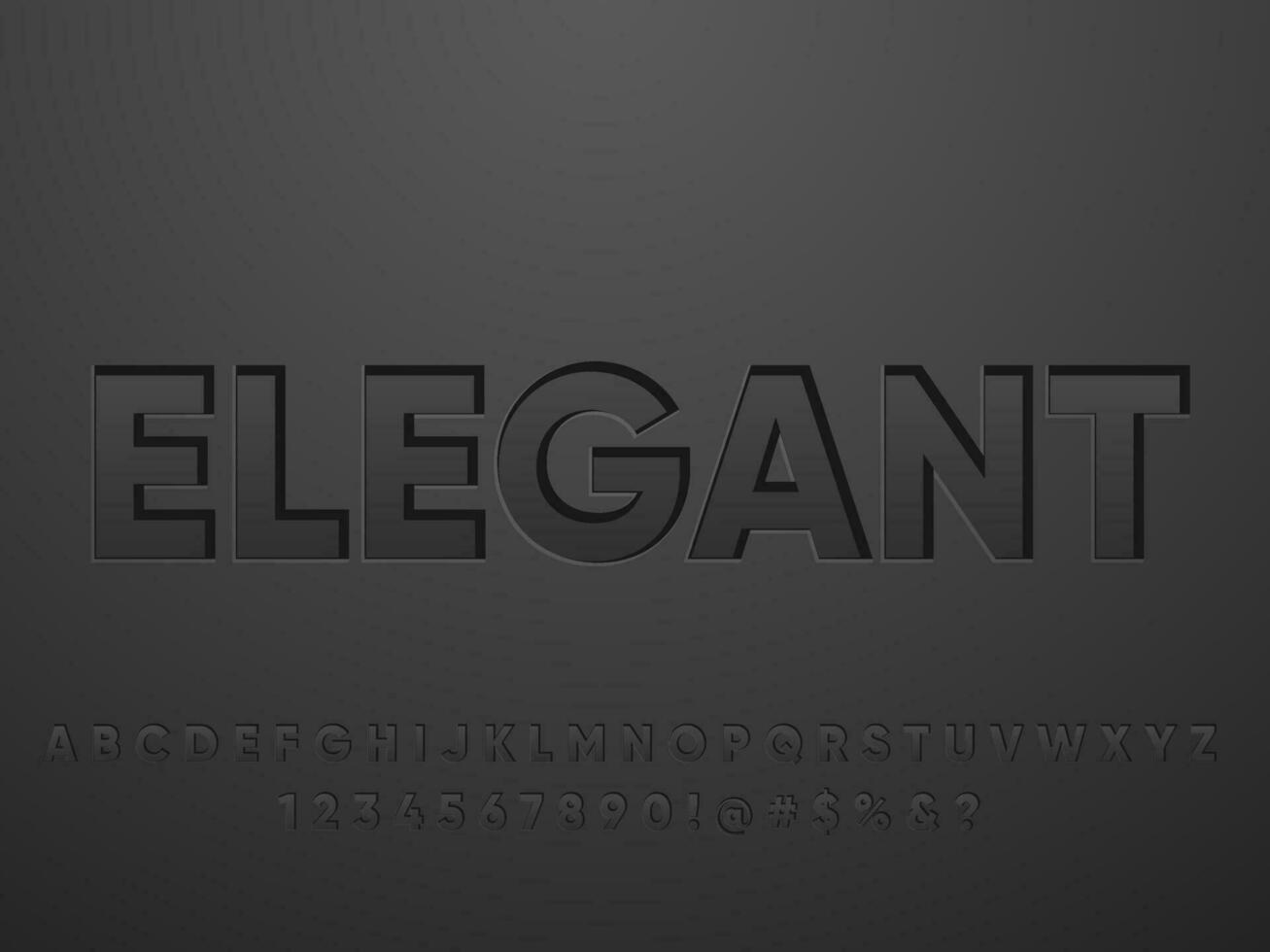 Elegant Engraved Black Leather Text Effect vector