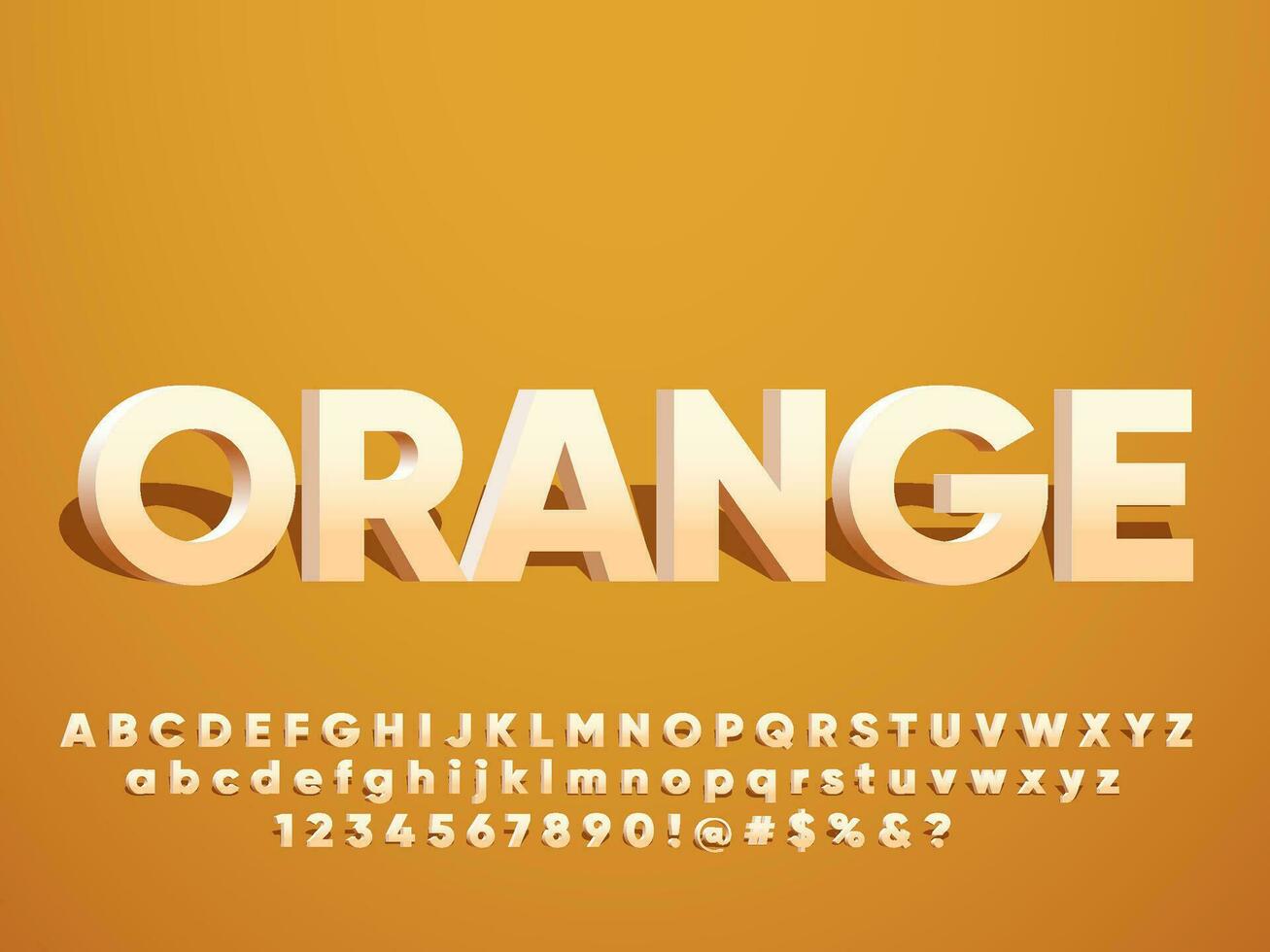 3D orange modern elegant text effect vector