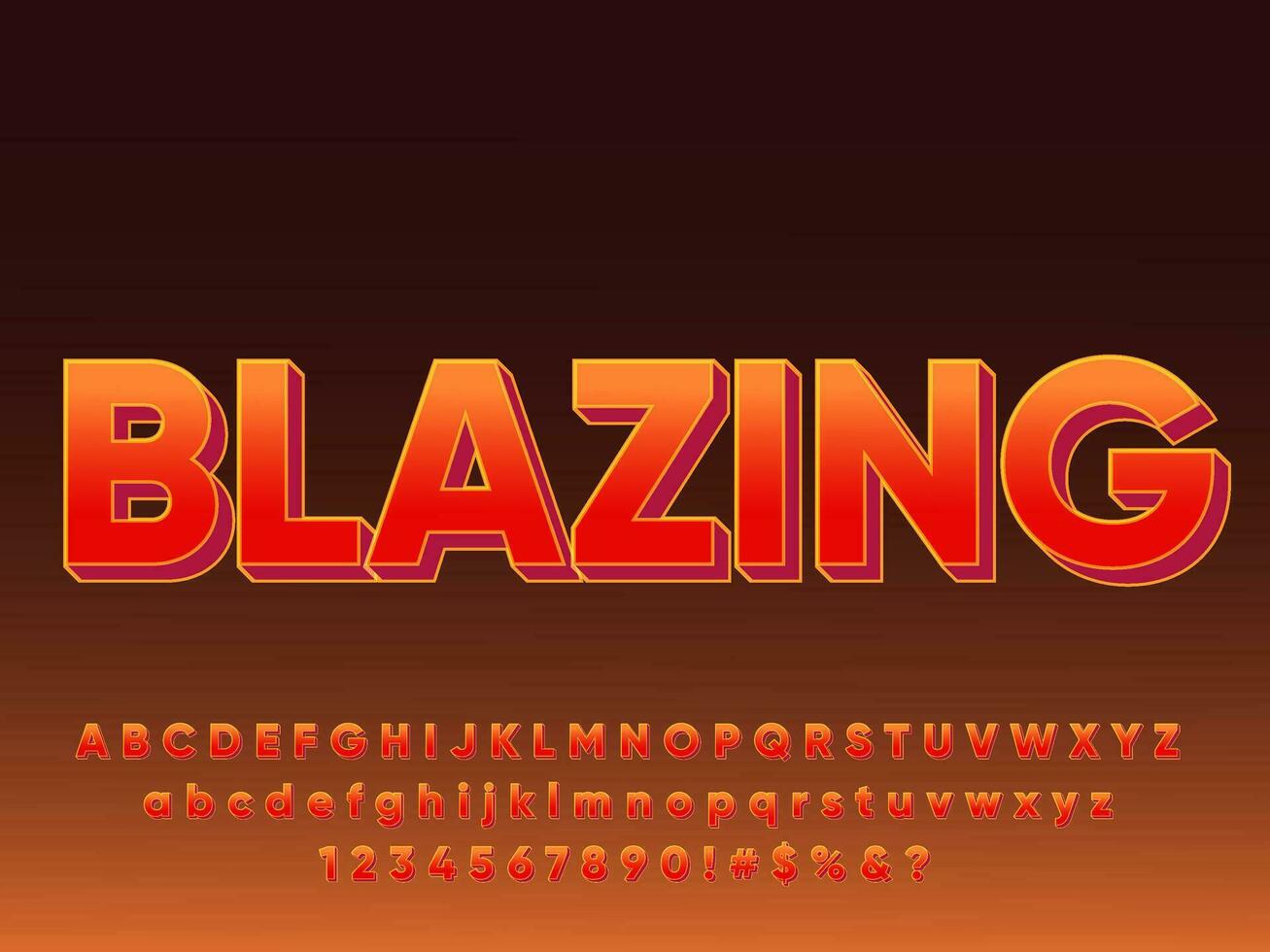 3D Blazing in Fire Modern Text Effect vector