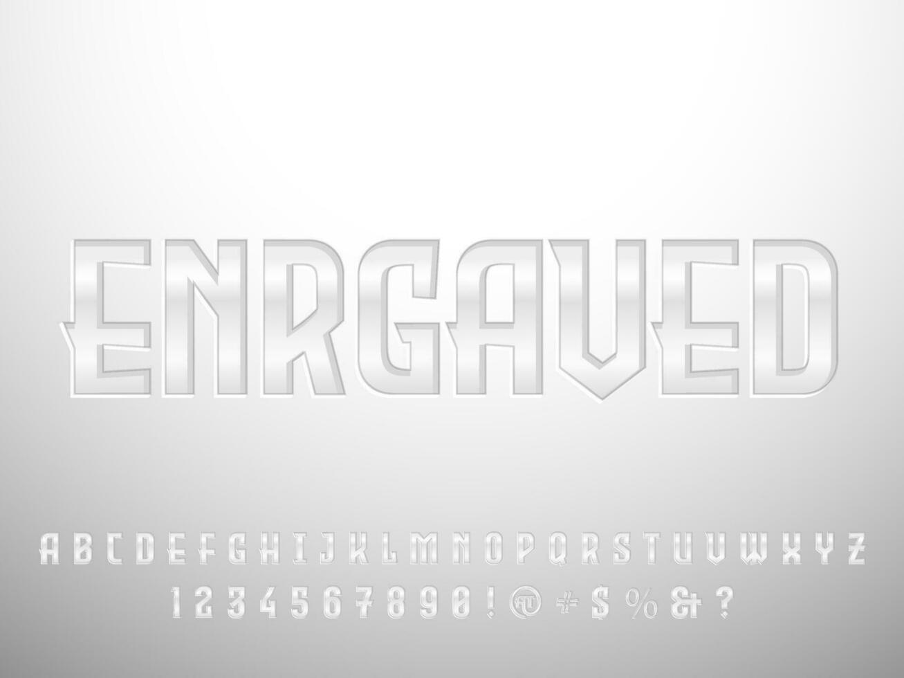 Iron plate metallic shining engraved text effect vector