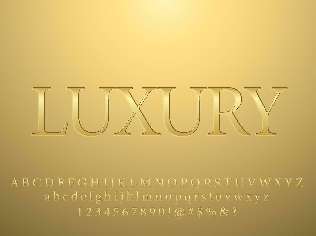 Gold metallic shining engraved text effect vector