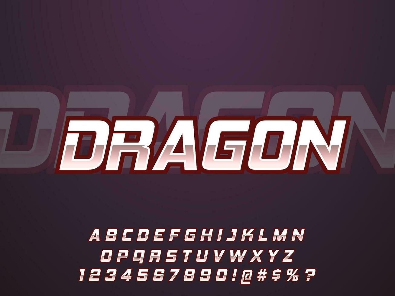 Red dragon cool modern esport logo text effect vector