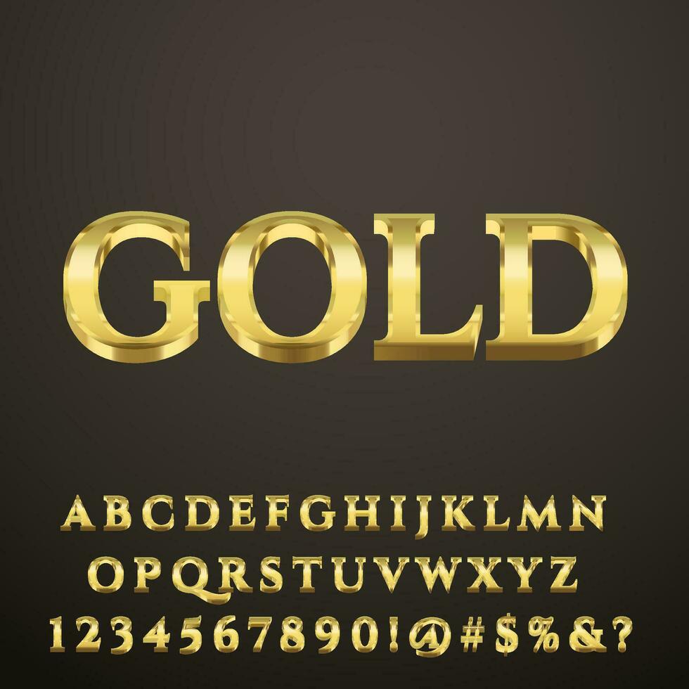 Gold Letters Alphabet Text Effect, Complete Set Of Alphabet Letters 3342448  Vector Art at Vecteezy