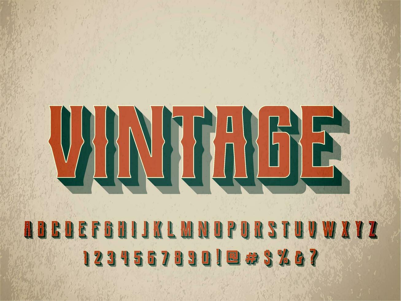 3D vintage old school on old paper text effect vector