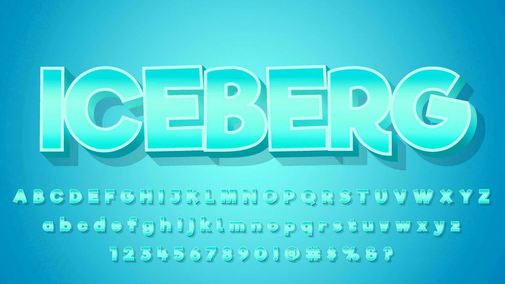 3D Ice Block Game and Movie Title Text Effect Alphabet Collection Set vector
