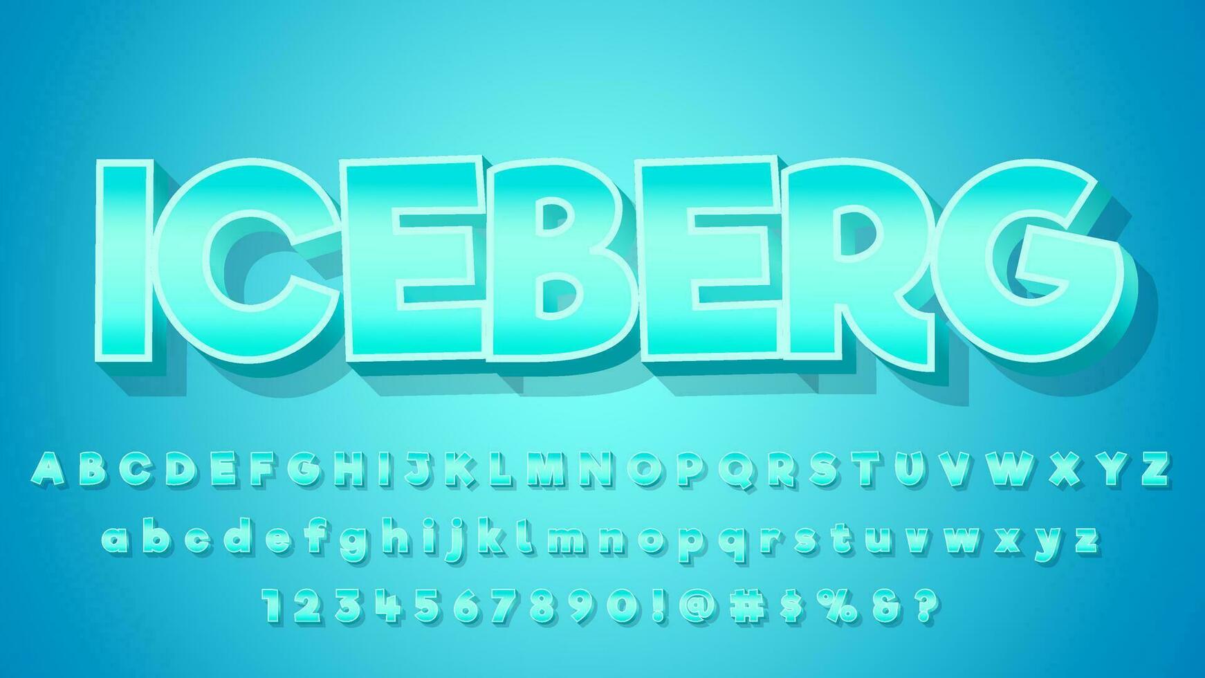 3D Ice Block Game and Movie Title Text Effect Alphabet Collection Set vector