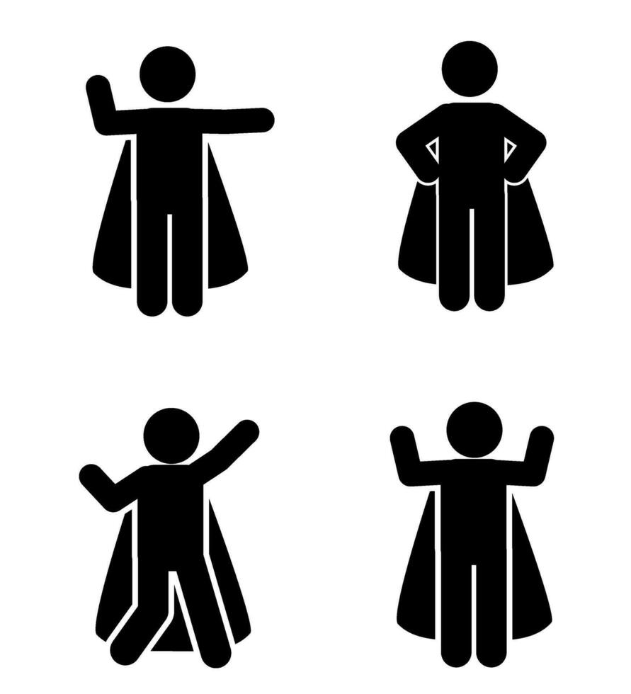 SUPERHERO STICK FIGURE ILLUSTRATION vector