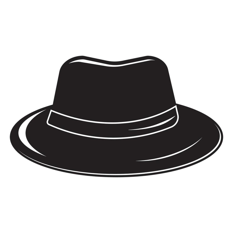 Clásico de los hombres sombrero etiqueta en un blanco antecedentes. modelo para el diseño de un etiqueta, bandera, icono, logo. vector. vector