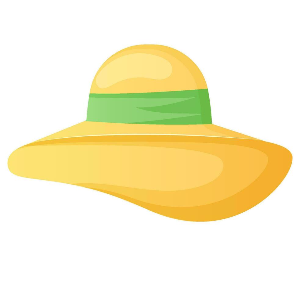 Summer hat vector illustration isolated on white background.