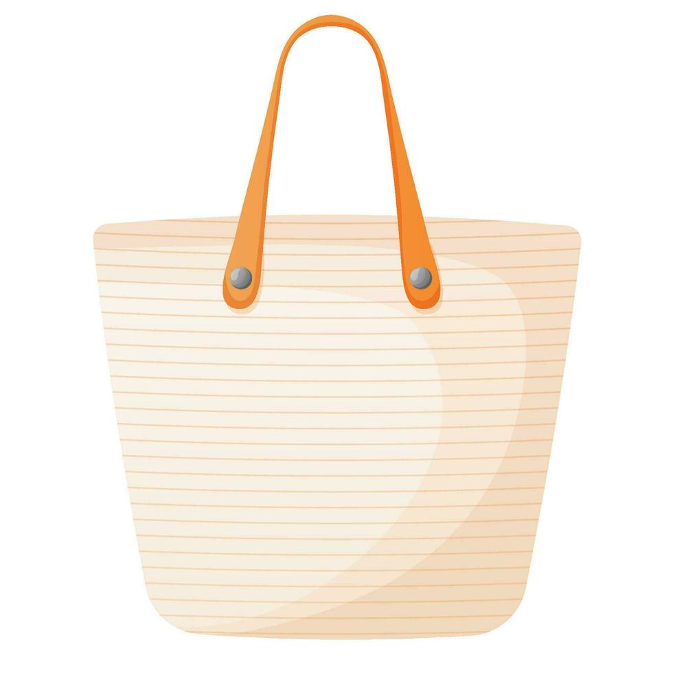 Summer, beach , shopping bag isolated on white. vector