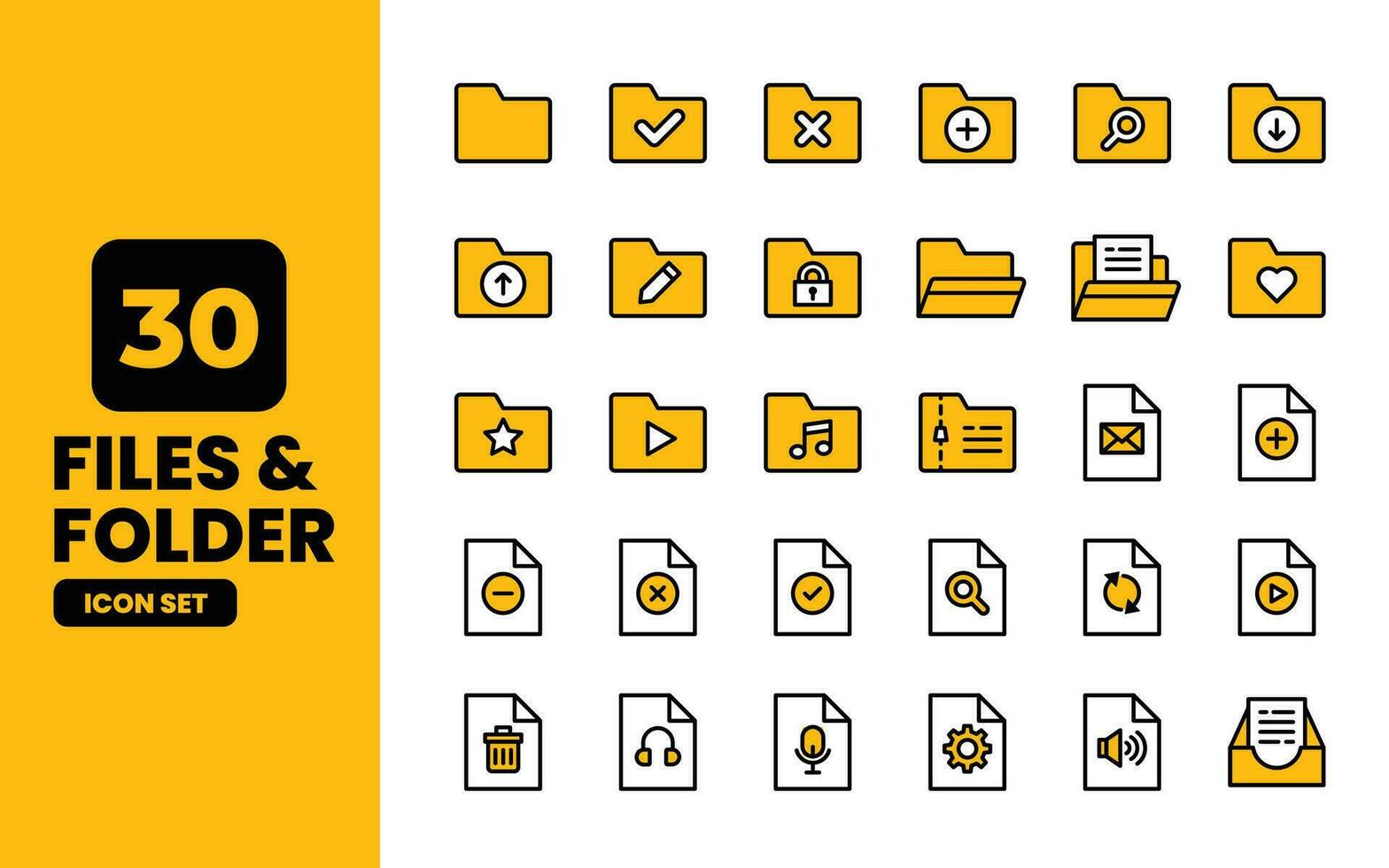 Files and Folder Icon set vector illustration