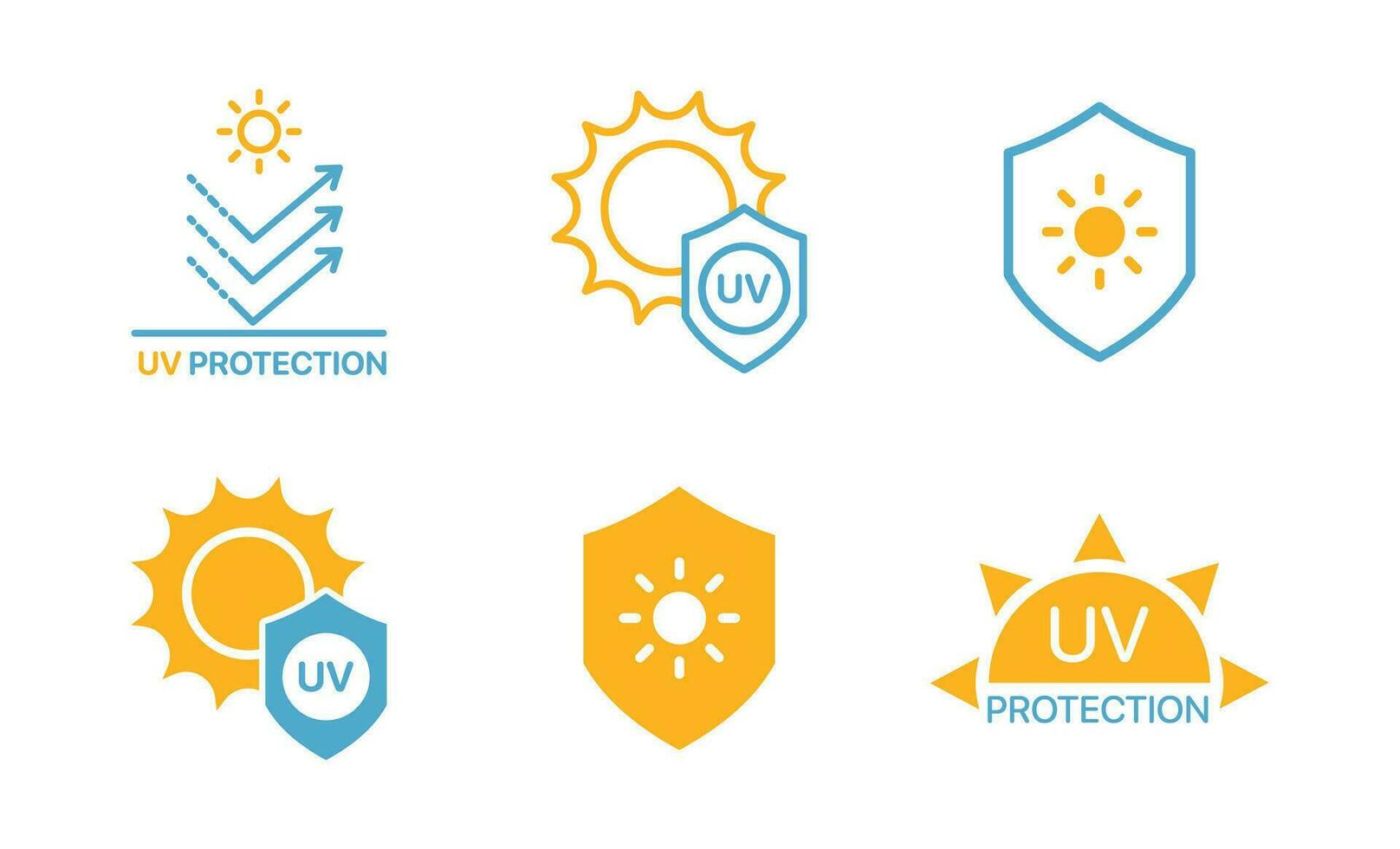 Set of UV Protection Related Vector Line Icons.