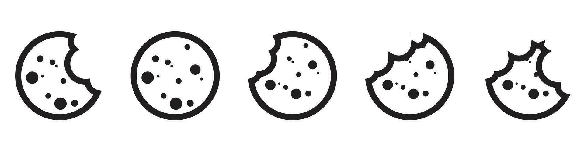 cookies icon bited cookie biscuit vector