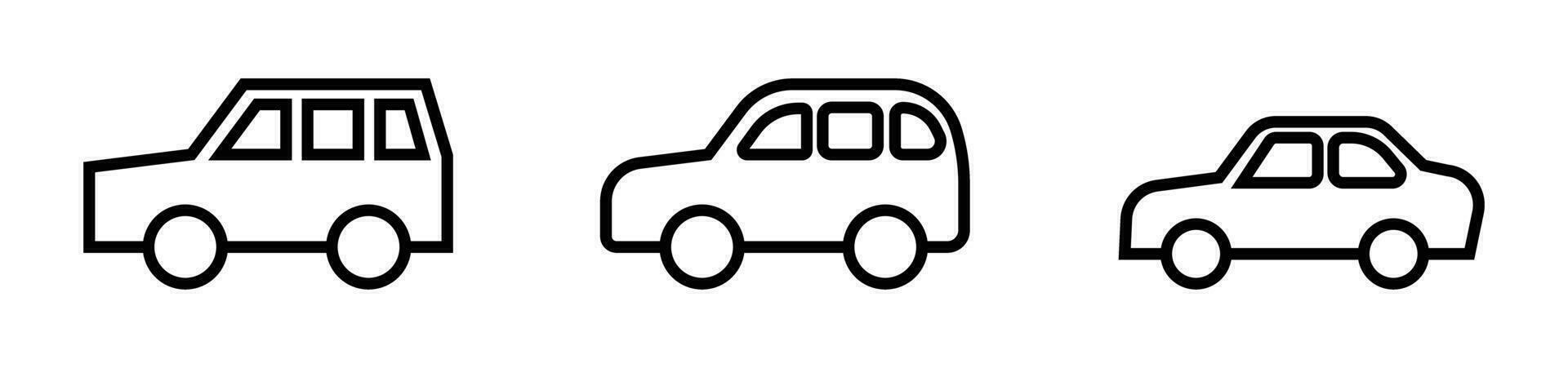 car icon with stroke line icon vector