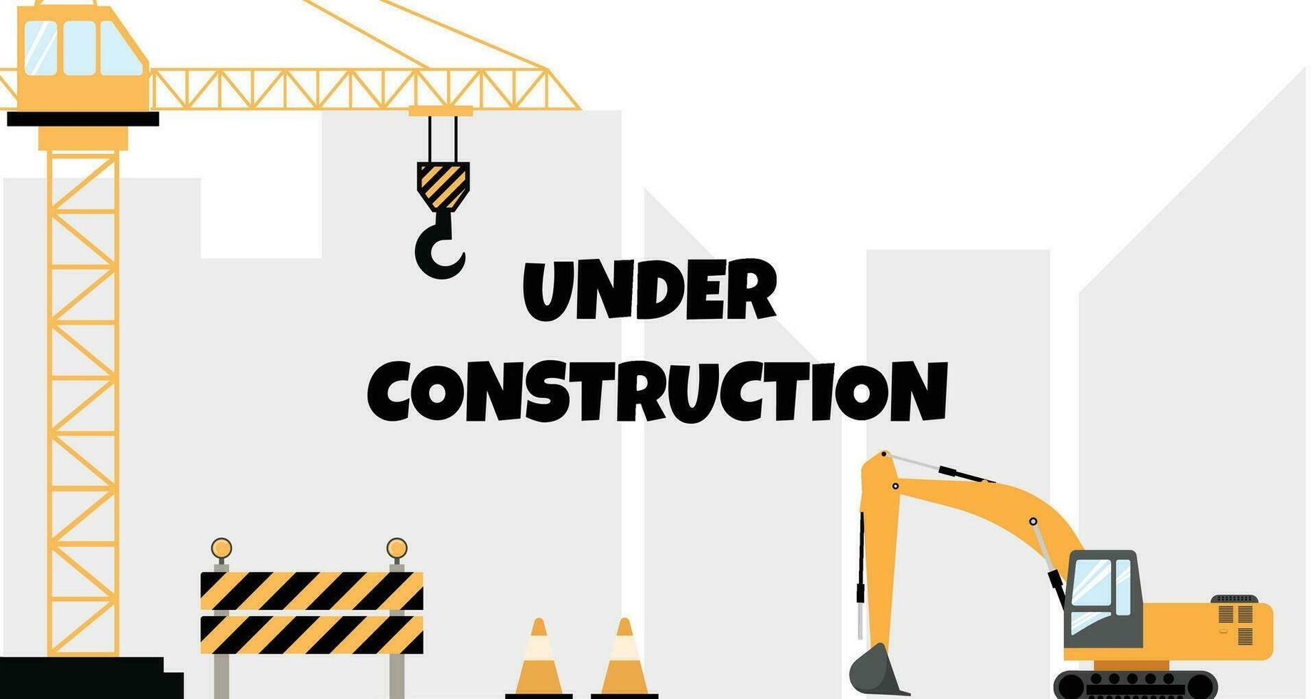 under construction page background internet web with construction machine vector