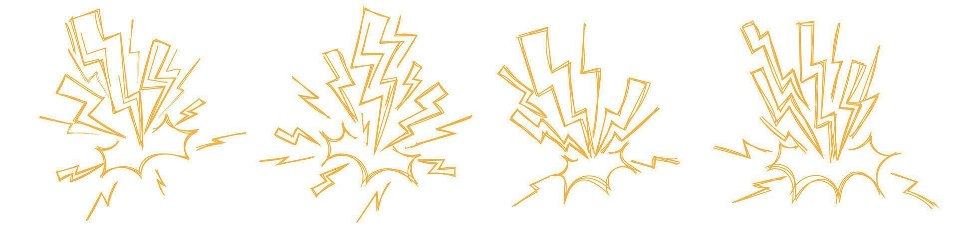 doodle thunder strike pencil scribble drawing hand drawing sketch grunge style vector