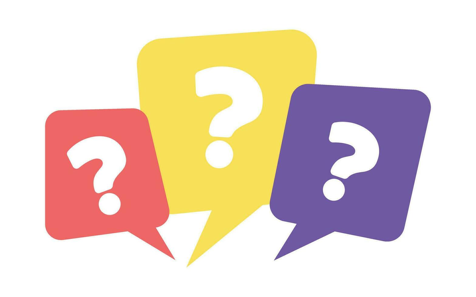 question mark FAQ frequently asked question in the colorful bubble chat vector