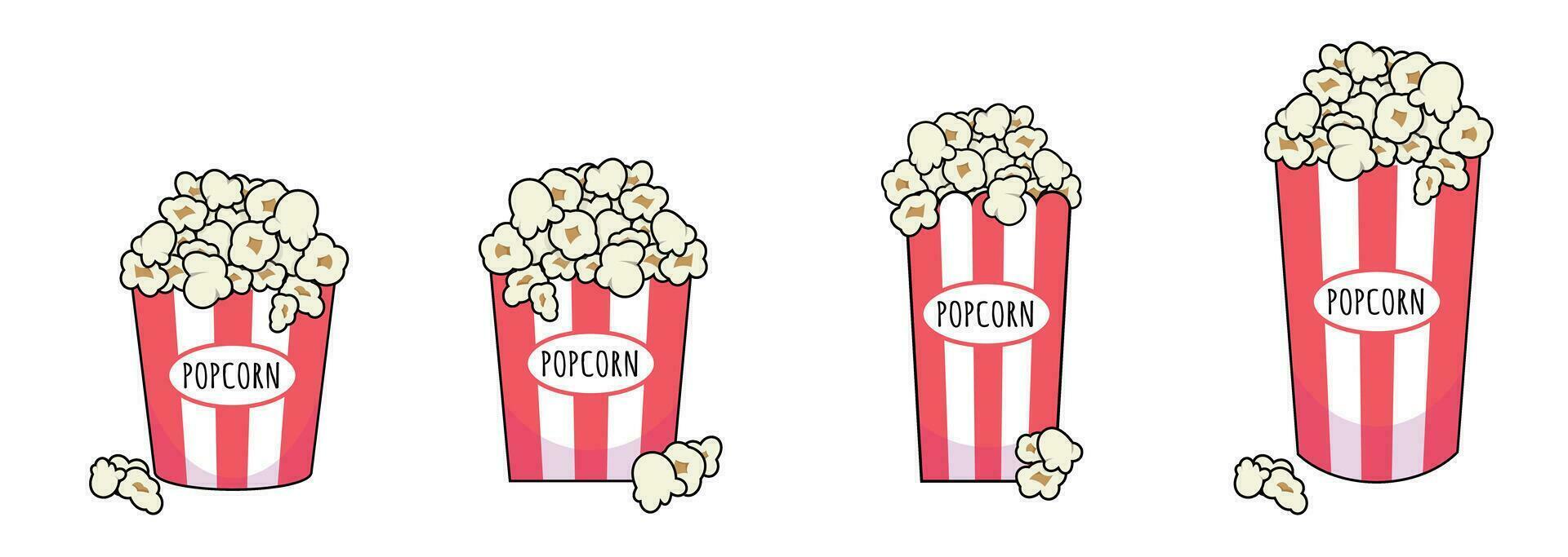 pop corn snack for movie made from corn served in paper box vector