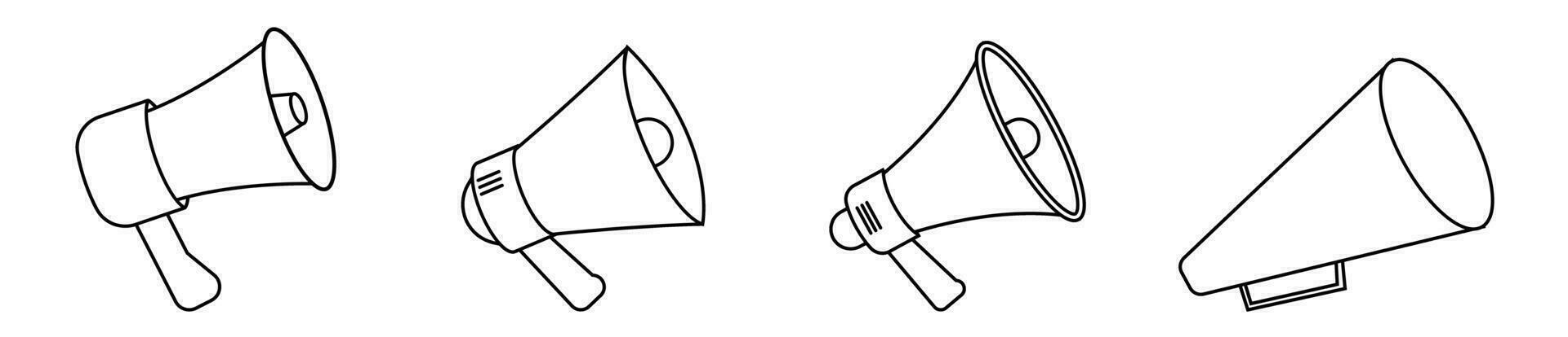 megaphone icon speak loudspeaker, thick outline icon vector