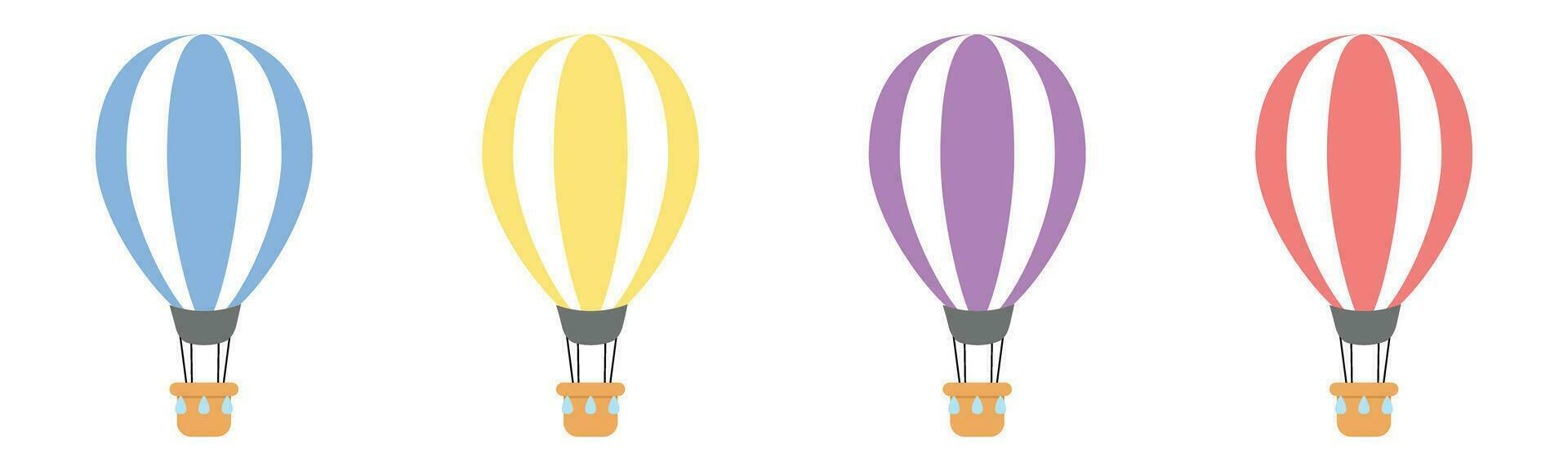 colorful hot air balloon flat design vector