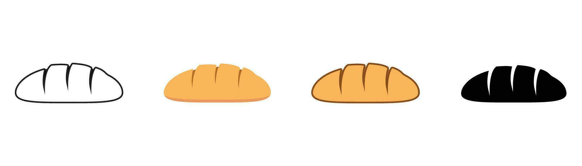 baked bread icon thick outline silhouette color fresh vector