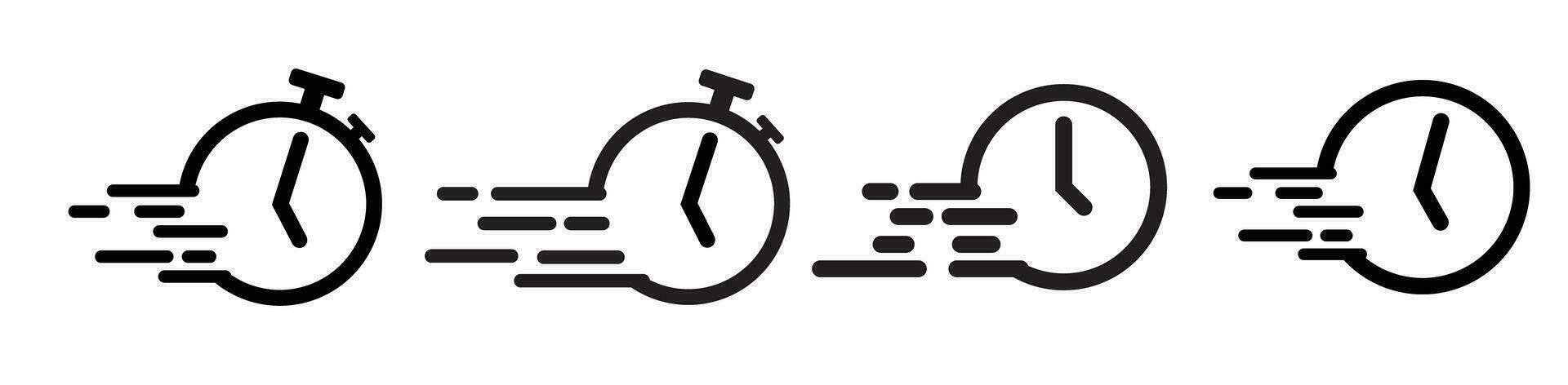 ruch hour quick time express icon tiwh clock and stopwatch vector