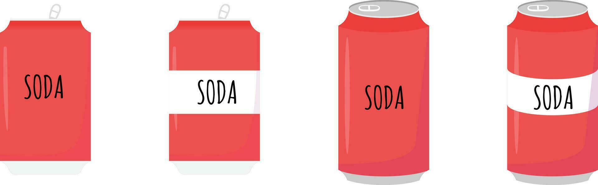 soda reajuste salarial lata rojo color Fresco bebida suave bebida vector