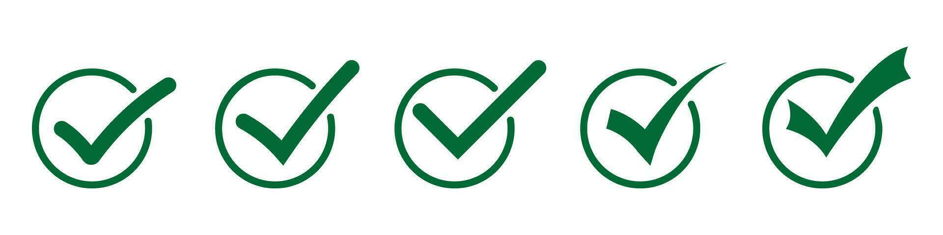 green circle check mark icon vector