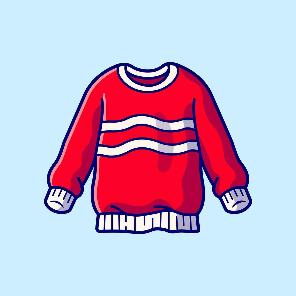 Sweater Cartoon Vector Icon Illustration. Fashion Object Icon Concept Isolated Premium Vector. Flat Cartoon Style