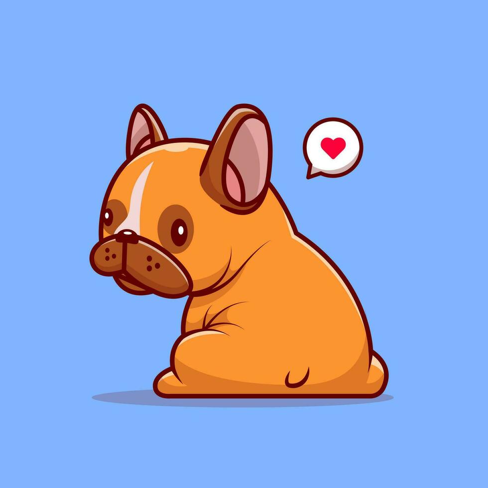 Cute Pug Dog Sitting Cartoon Vector Icon Illustration. Animal  Nature Icon Concept Isolated Premium Vector. Flat Cartoon  Style
