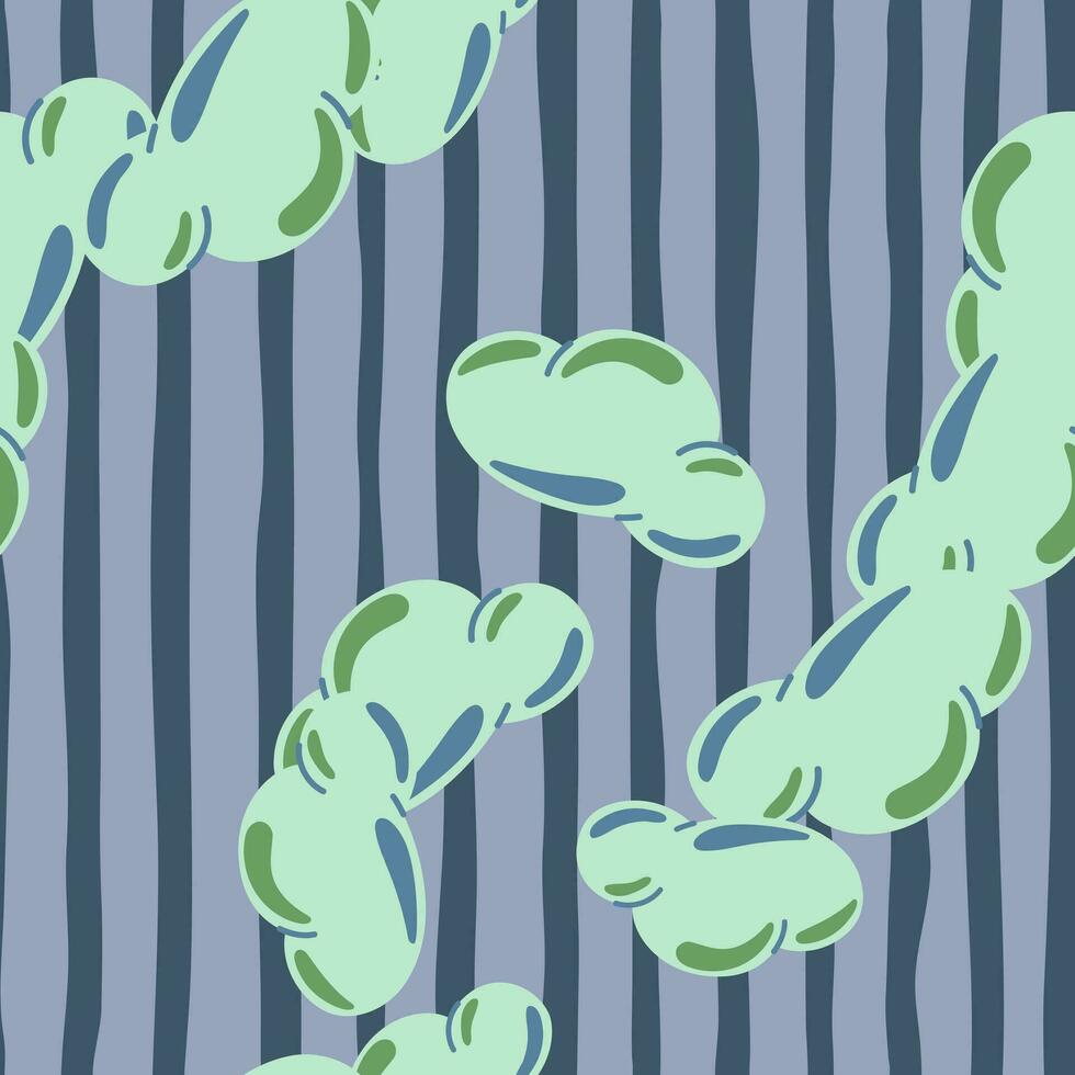 Simple clouds seamless pattern. Primitive art. vector