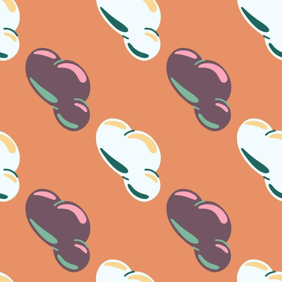 Simple clouds seamless pattern. Primitive art. vector