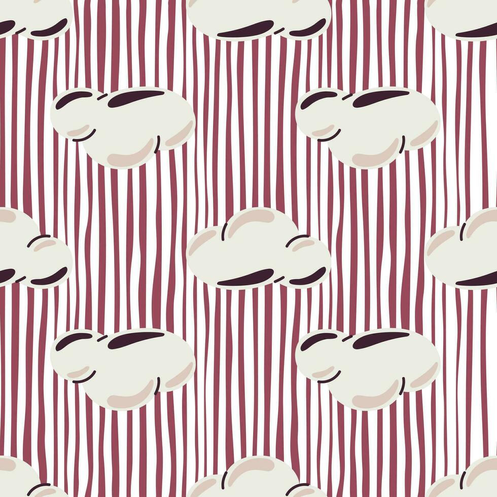 Simple clouds seamless pattern. Primitive art. vector
