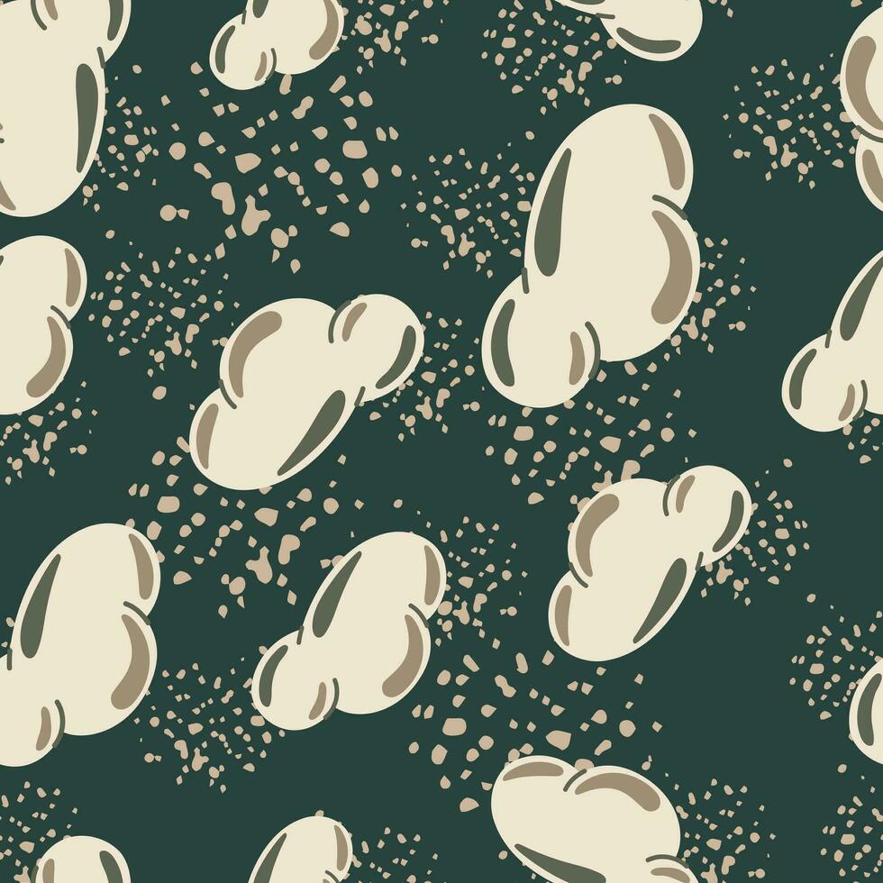 Simple clouds seamless pattern. Primitive art. vector