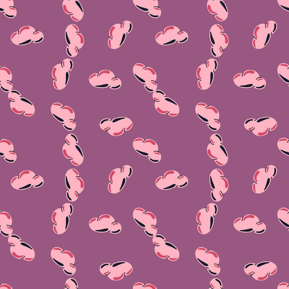 Simple clouds seamless pattern. Primitive art. vector