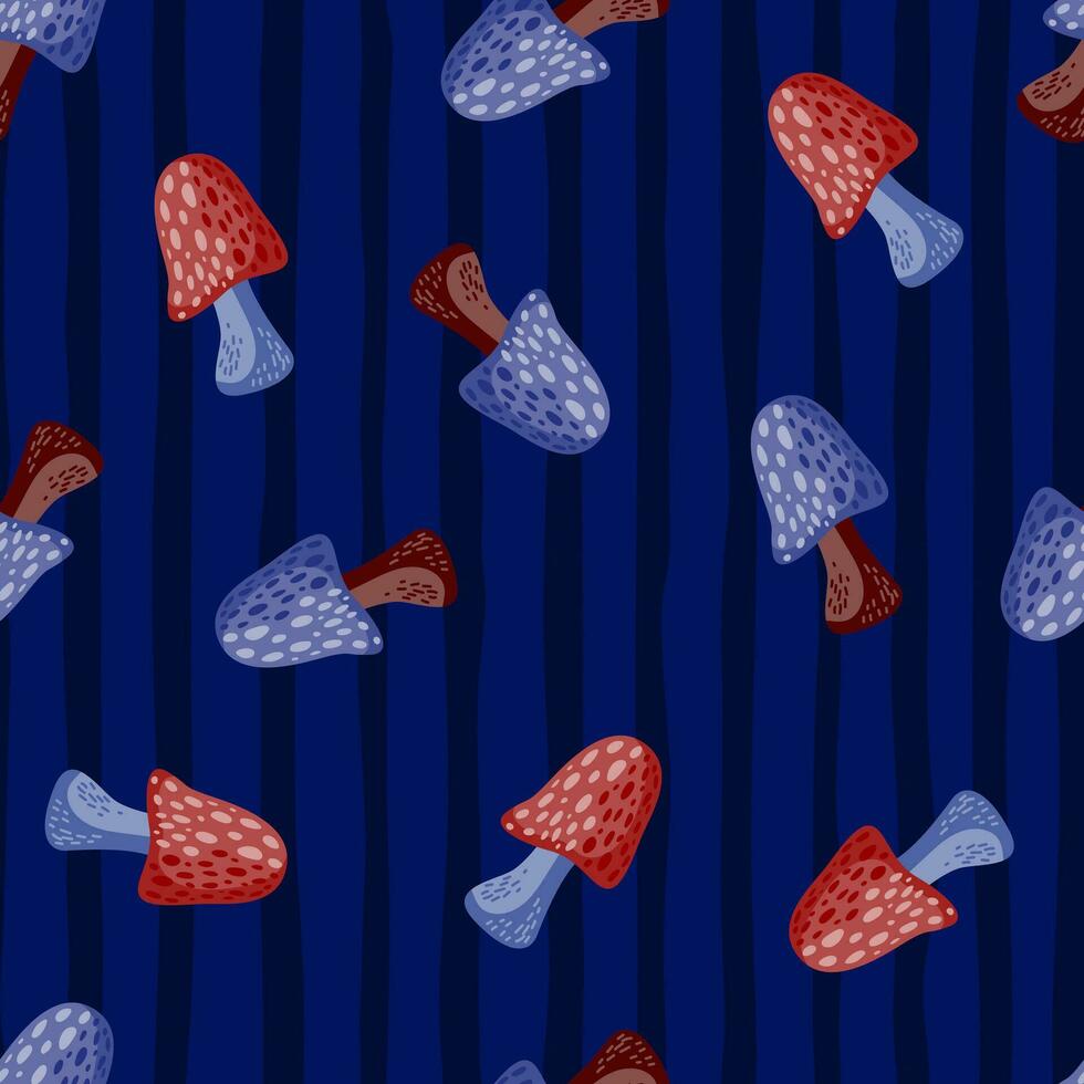 Magical fly agaric wallpaper. Seamless pattern with fairytail mushrooms. vector
