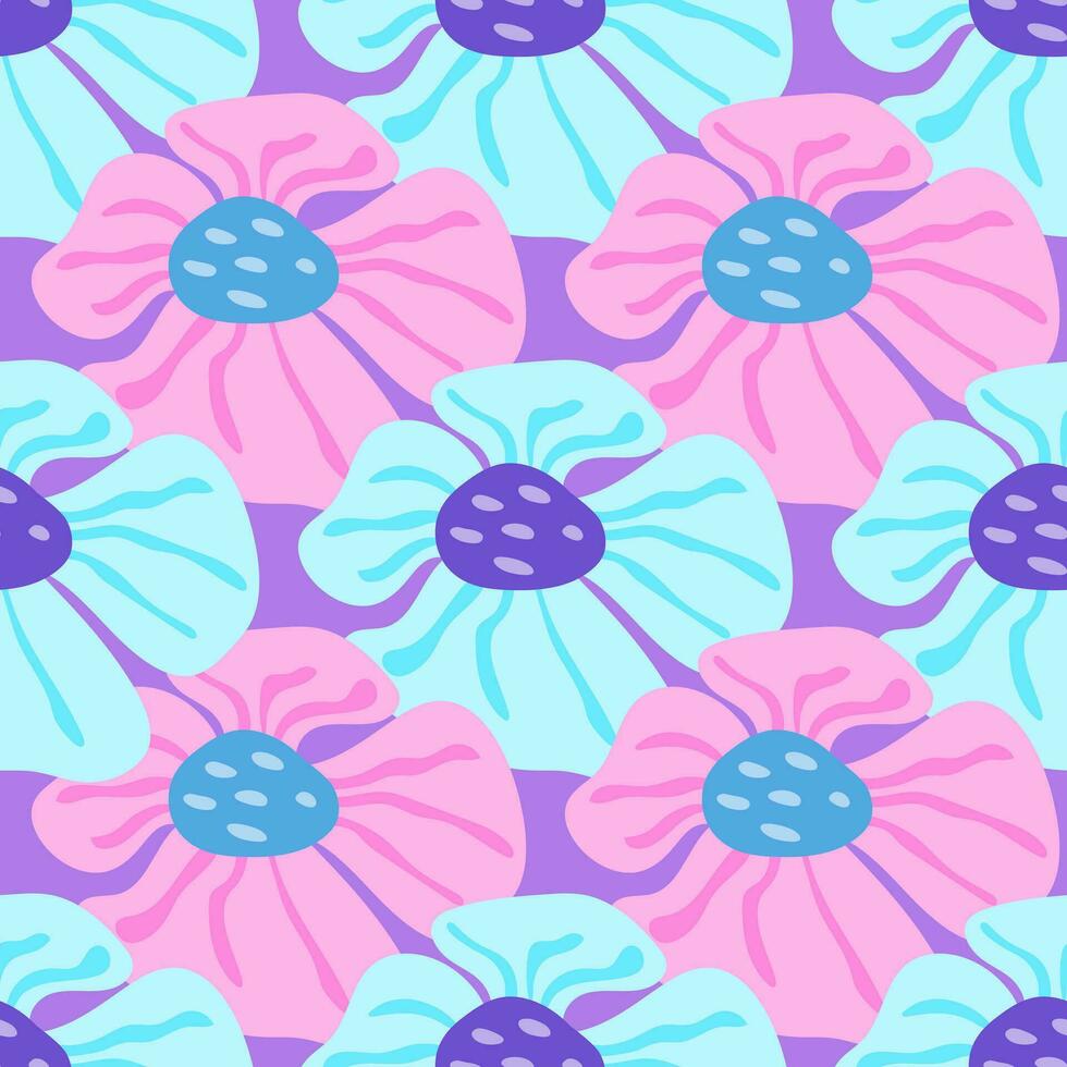 contemporáneo grande brote flor sin costura modelo. linda estilizado flores antecedentes. vector