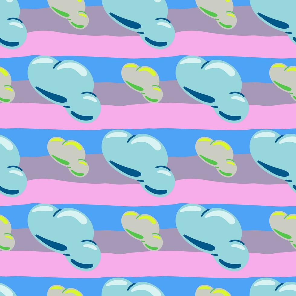 Simple clouds seamless pattern. Primitive art. vector