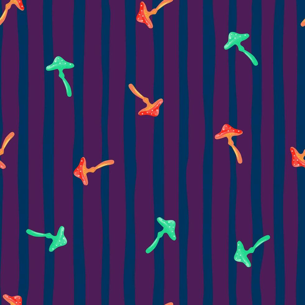 Magical fly agaric wallpaper. Fairytail mushrooms Seamless pattern. vector