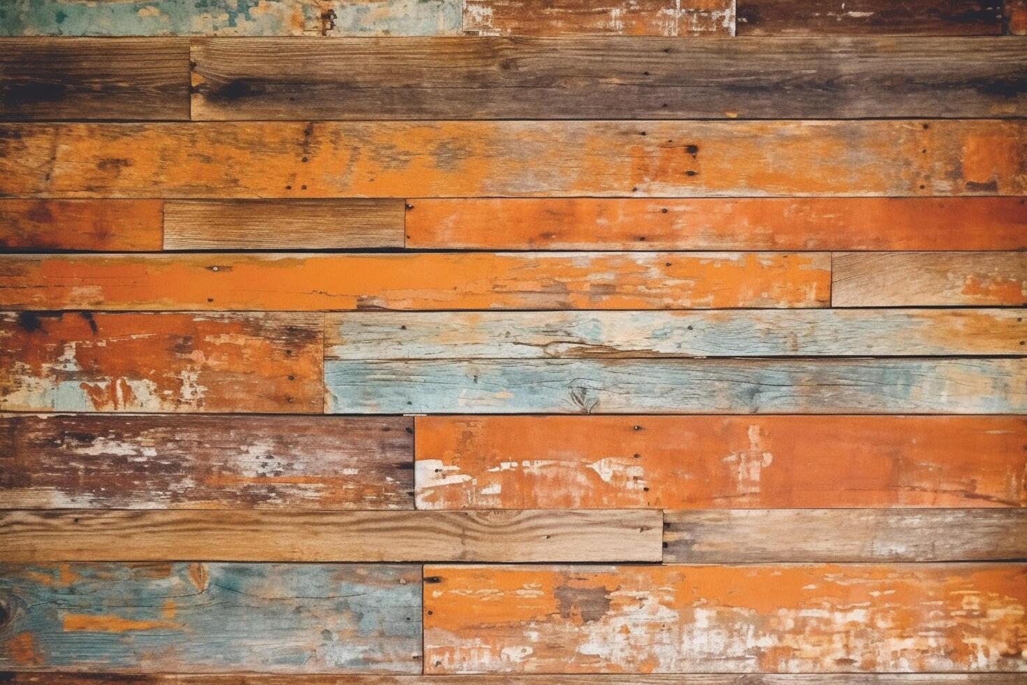 Rustic orange barnboard wall photo