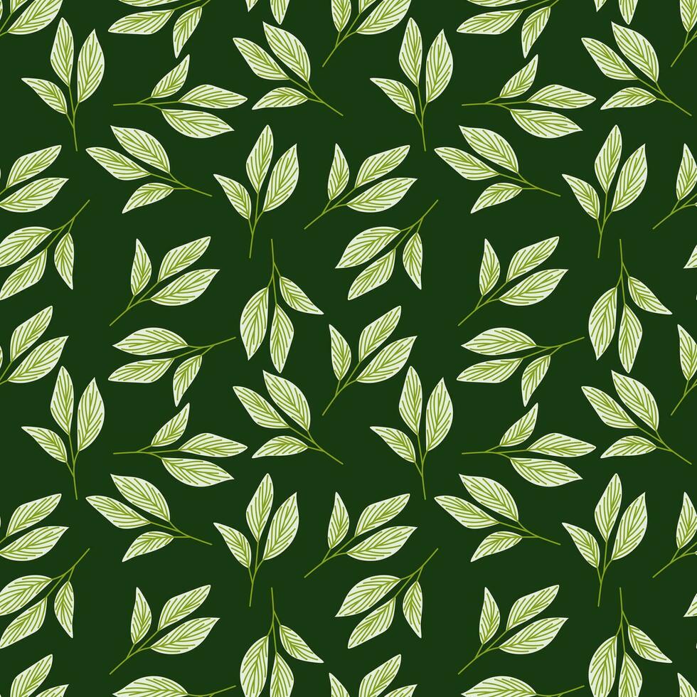 Organic leaves seamless pattern in simple style. Botanical background. Decorative forest leaf wallpaper. vector