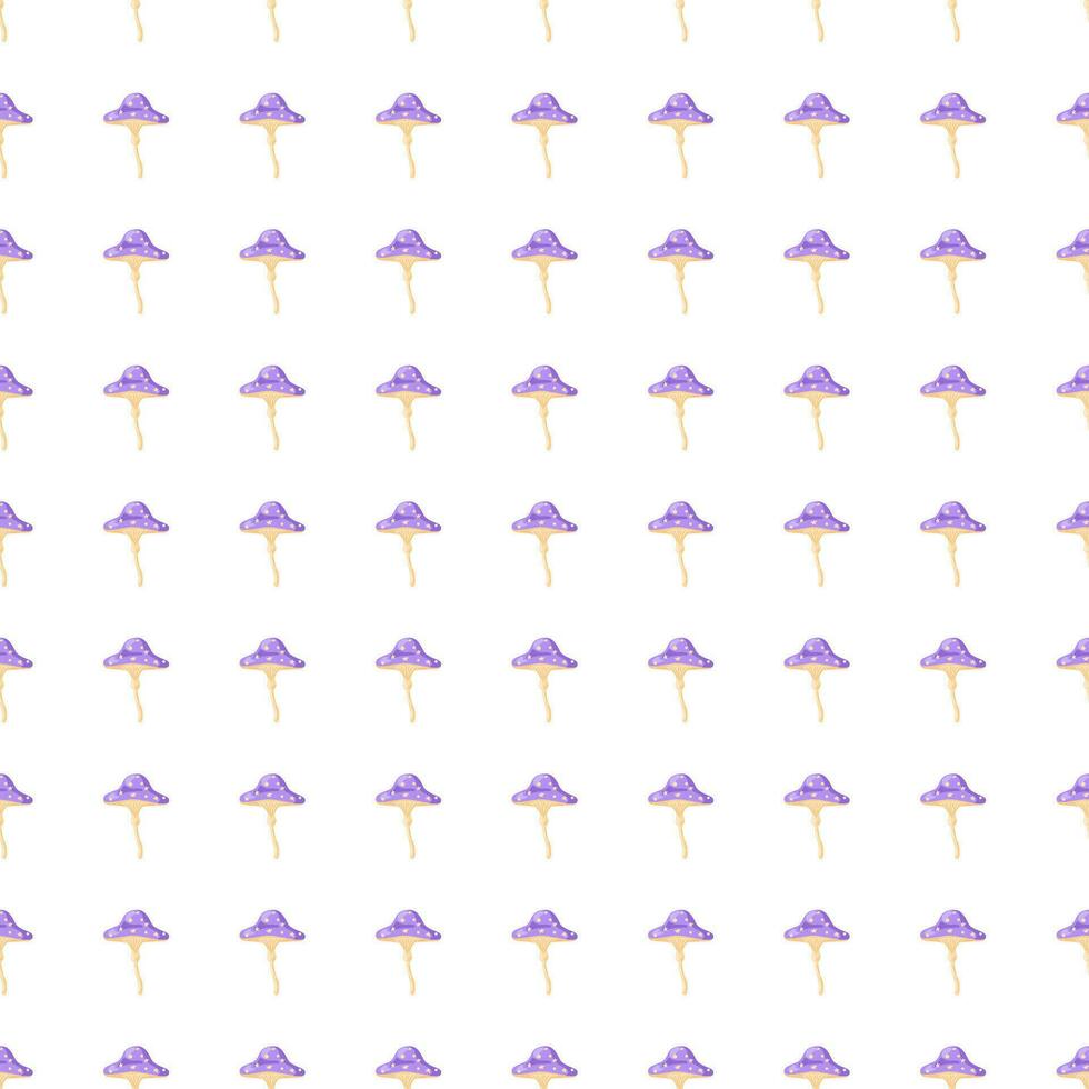 Seamless pattern with fairytail mushrooms. Magical fly agaric wallpaper. vector